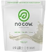 No Cow Vegan Protein Powder, Purely Plain, 26g Plant Based Protein, Recyclable Bag, Dairy Free, S...