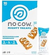 No Cow Mighty Treats, Marshmallow Crunchies, 7g Plant Based Vegan Protein, Keto Friendly, Low Sug...