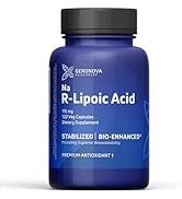 GeroNova Research R-Lipoic Acid 115mg 120 Caps - Stabilized R-Alpha Lipoic Acid With Superior Bio...