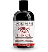 Brahmi Amla Hair Oil (8 oz) by Vadik Herbs | Ayurvedic herbal hair growth oil and hair conditioni...