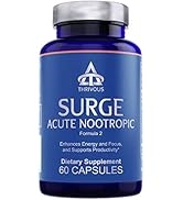 Thrivous Surge - 100mg Caffeine Pills with 200mg L-Theanine and Ginseng - Caffeine Anhydrous with...