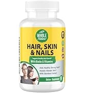 Hair Skin Nails and Vitamins Supplement 60 Capsules with MSM, Biotin for Hair Growth Healthy Natu...