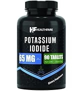 HealthFare Potassium Iodide 65 mg | 90 Tablets | Thyroid Support | Ki Pills | Non-GMO, Vegetarian...