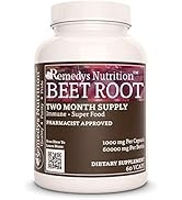 Beet Root (Beta vulgaris) Remedy's Nutrition MEGA Strength 1,000 mg per Capsule/60,000 mg per Bot...