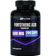 Pantothenic Acid Vitamin B-5 500mg | 200 Capsules | Supports Energy Levels, Red Blood Cell Growth...