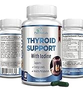 Thyroid Support with Iodine - Metabolism Booster, Energy Booster, Increase Focus - Premium Non-GM...