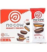 No Cow Mighty Treats, Peanut Butter Cups, 10g Plant Based Vegan Protein, Keto Friendly, Low Sugar...