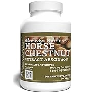 Remedy's nutrition Horse Chestnut Mega Strength 1,000 mg per Capsule/60,000 mg per Bottle - Vegan...