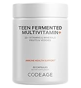 Codeage Daily Teen Multivitamin - Organic Whole Foods - Probiotic Fermented Vitamins - Enzymes, M...