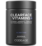 Codeage Clearface Pantothenic Acid, Niacin Supplement, Vitamins A, C, D3, E, Probiotics, Zinc, Ri...